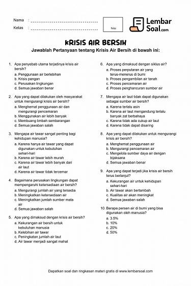 Gambar Soal Krisis Air Bersih