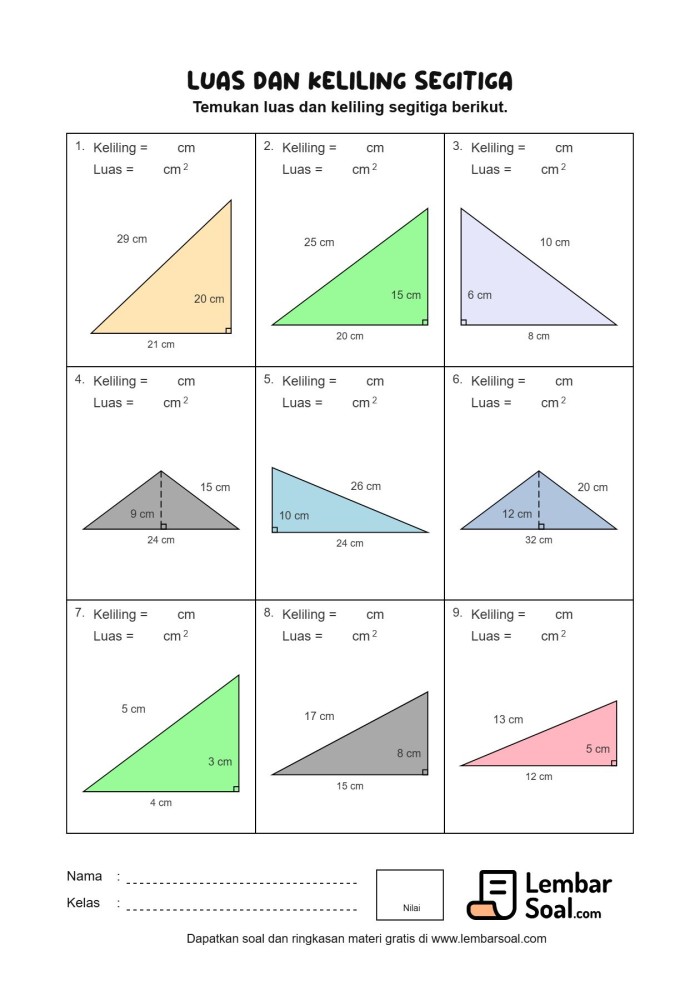 Gambar Soal Luas dan Keliling Segitiga