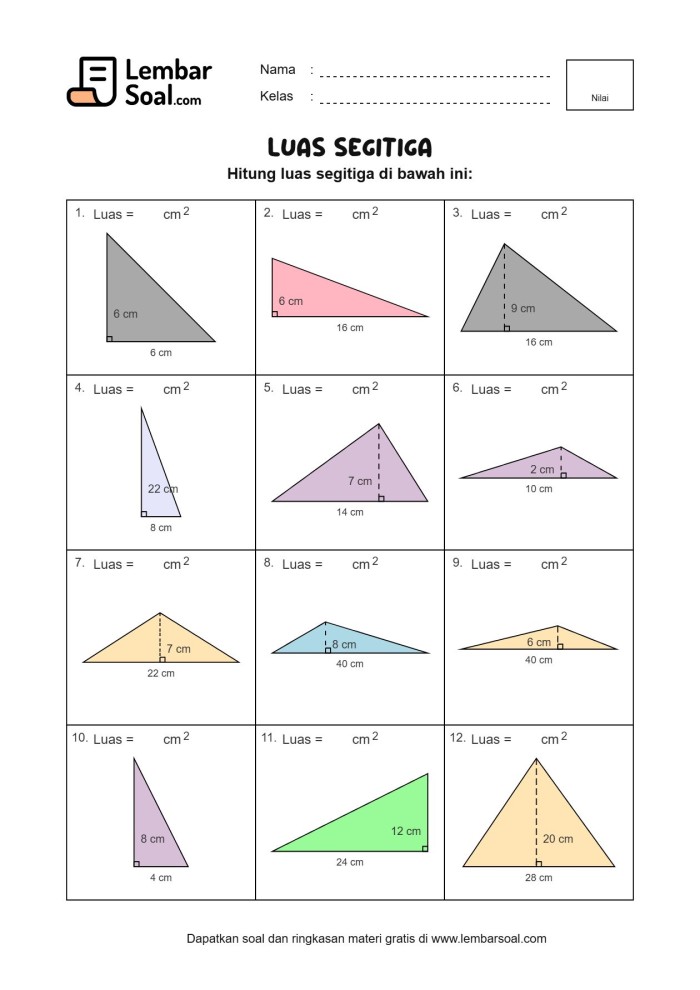 Gambar Soal Luas Segitiga