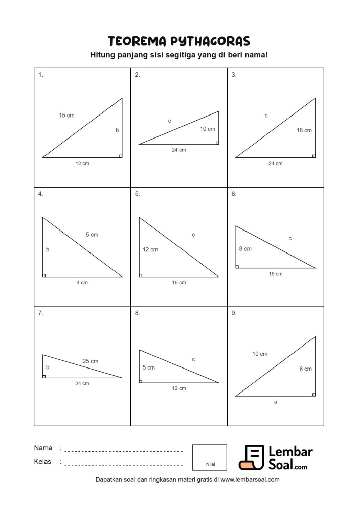 Gambar Soal Teorema Pythagoras